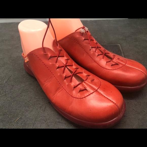 Pepa Tabarca Orange Leather Slide On Shoes Size 10 - Picture 5 of 8